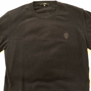 Gucci Dark Blue Crew Neck Sweater with Gucci Crest